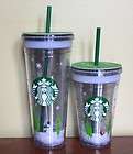 STARBUCKS SET 2 New 2011~ 24 & 16 oz CLEAR TOGO TUMBLER Cold CUPS