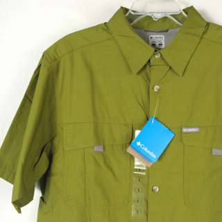 NEW Columbia Green Lava Butte Vented Cotton Fishing Shirt Mens S M L 