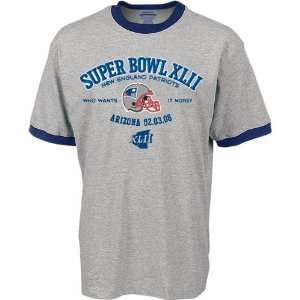   Ash Super Bowl Bound XLII Arching Ringer T shirt