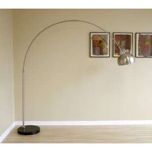 Arco Style Floor Lamp Black Round/Flat Marble Base Wholesale Interiors 