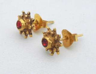 ANCIENT BELLYDANCE ETHNIC TRIBAL 18 CT OLD GOLD EARRING  