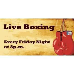  3x6 Vinyl Banner   Live Boxing 