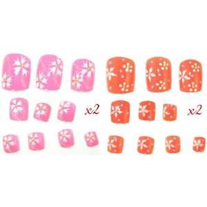   40 Pcs 2 Designs Toenails Toe Nail, False Nail Art (031 037) Beauty