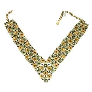 Majestic Michal Negrin V Shape Necklace Beautifully Designed with 3 