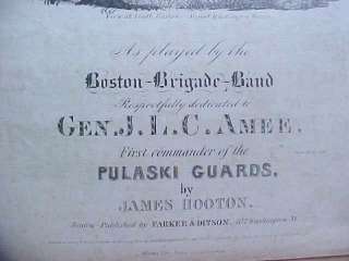SHEET MUSIC 1836 PULASKI QUICK STEP BY JAMES HOOTON  