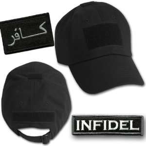  Infidel Tactical Hat & Patch Set   Black 