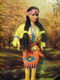 YELLOW RED outfit Native American INDIAN OOAK Barbie  