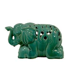  UTC 72019 Turquoise Ceramic Sitting Elephant
