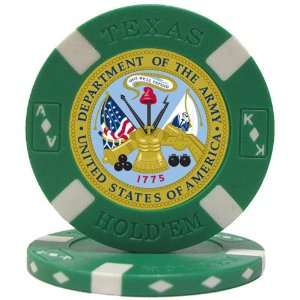  U.S. ARMY Seal on Green Big Slick Texas Holdem Poker Chip 