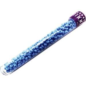 Round Seed Beads Tube, Opaque Light Sapphire