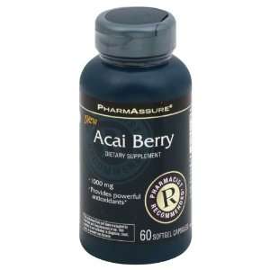  PharmAssure Acai Berry, 1000 mg, Softgel Capsules 60 