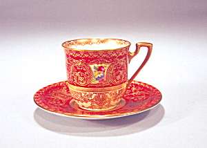 Gorgeous Royal Worcester Demi Cup and Saucer E Phillips  