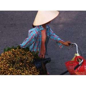  Women Pushing Bicycle Loaded with Berries, Old Quarter, Hanoi 