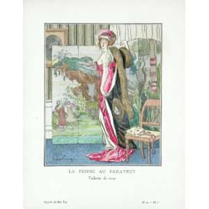   Print Bon Ton Gazette 1913   La Femme au Paravent