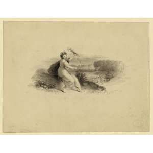    Study for bank note vignette Ceres or agriculture
