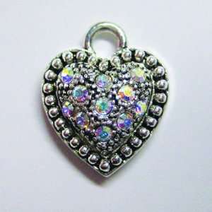  Jolees Boutique Crystal AB Full Pave Heart Charm Arts 