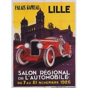 1926 SALON REGIONAL DE LAUTOMOBILE PALAIS RAMEAU LILLE CAR VINTAGE 