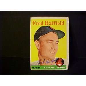 Fred Hatfield Cleveland Indians #339 1958 Topps Autographed Baseball 