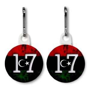FEBRUARY 17 LIBYA FREEDOM Politics 2 Pack of White 1 Zipper Pull 