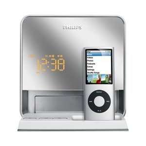  Dual Alarm Clock Radio With Flip Down iPod Dock  