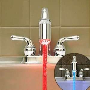   US) LED Light Faucet Water Glow Mixer Tap for Bathroom Ship form US