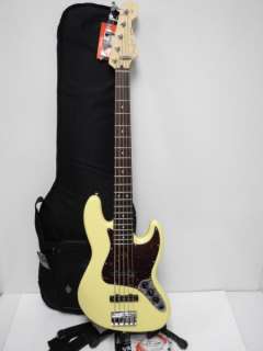 Fender Deluxe Active Jazz Bass® V Five String Vintage White Guitar 
