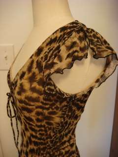 GUESS JEANS DRESS SLEEVELESS STRETCHY LEOPARD PRINT  