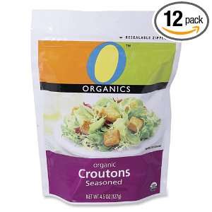 Organics Seasoned Croutons, 4.5 Ounce Bags (Pack of 12)  