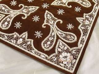 Chocolate Luxury Handcrafted Embroidered Pillow Cover  