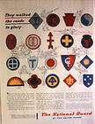 1947   WWII NATIONAL GUARD PATCHES   19 COMBAT DIVISIONS PRINT AD