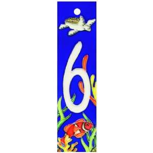  2x8.5 Art Tile House Number   Aquarium Series 6