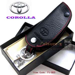 TOYOTA Car Key Chain Leather Holder Cover Case Remote COROLLA  