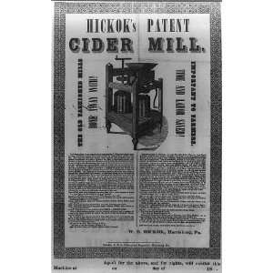  Patent cider mill,c1850,WO Hickok,English,German