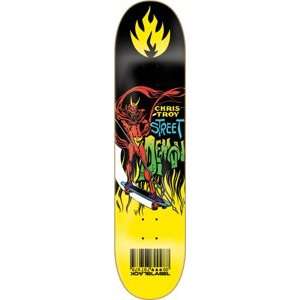  Black Label Troy Stoked Skateboard Deck   7.75 Blacklight 