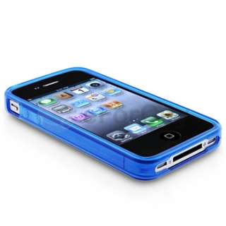 Hard Silicone Gel Case+Headset for iPhone 4 G 4th Gen  