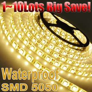 10 Lots Warm White SMD 5050 Waterproof Flexible Strips Car Light 12V 