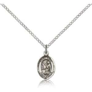   Luke The Apostle Pendant 1/2 X 1/4 Inch With 18 Inch Sterling Silver