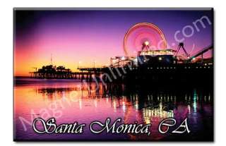 Santa Monica Pier Beach   California Souvenir Magnet #1  