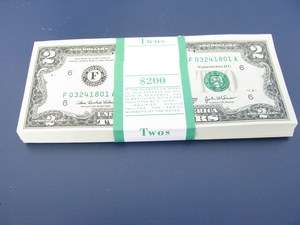 Full Pack (100) US $2 Consecutive Numbered Notes 2003 A  