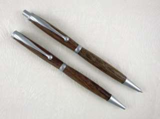 Handmade Black Walnut Pen & Pencil Set w/Silver hrdwr  