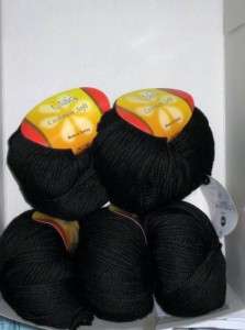 FREE SHIP 65% Cashmere Bamboo Knitting Yarn Lot 5 Black  