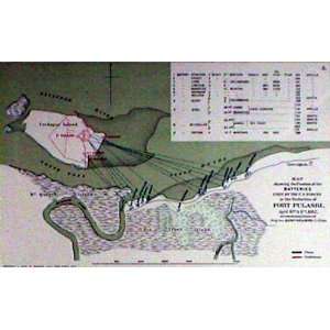  Official 1895 Antique Civil War Map of the Batteries used 