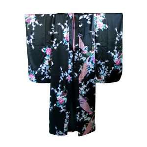  Shanghai Tone® Fuji Kimono Robe Sleepwear Gown Black One 