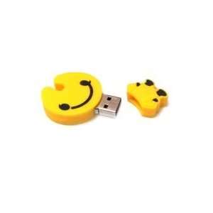  8GB Smiling Head Shaped Cartoon USB Flash Drive Yellow 
