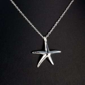  Syms Starfish Shape Silver Plated Pendant Necklace 16 18 