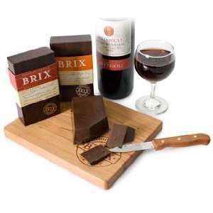 Brix Chocolate 2 Bars 8oz With Cutting Board and Knife Gift Set 