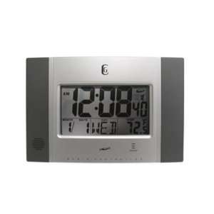   Clock 4625G Geneva 11 in. x 8 in. LCD Atomic Wall Clock Home