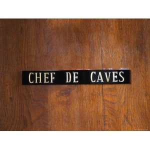  Sign on Wooden Door, Champagne Ruinart, Reims, Marne 