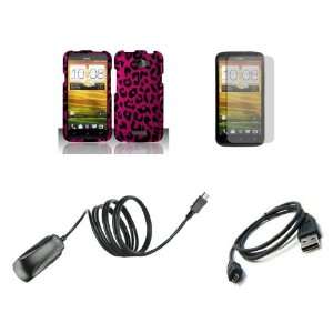 Premium Combo Pack   Pink and Black Leopard Design Hard Case + ATOM 