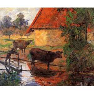  Oil Painting Watering Place Paul Gauguin Hand Painted 